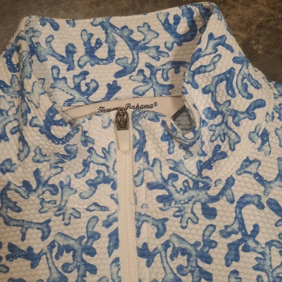Tommy Bahama White Jacket with Blue Floral Print - Picture 3 of 7